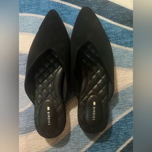 Birdies Black Quilted Mules